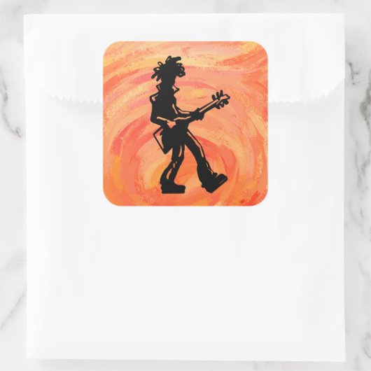 ニューヨークブギーナイツギターオレンジ スクエアシール (バッグ)