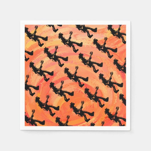 ニューヨークブギーナイツギターオレンジ スタンダードカクテルナプキン (正面)