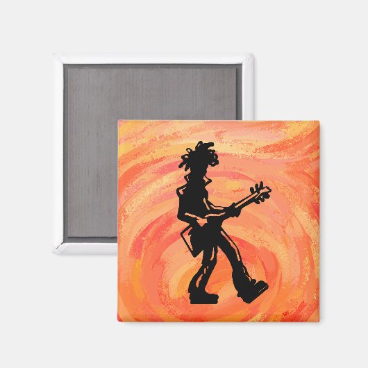 ニューヨークブギーナイツギターオレンジ マグネット (正面/裏面)