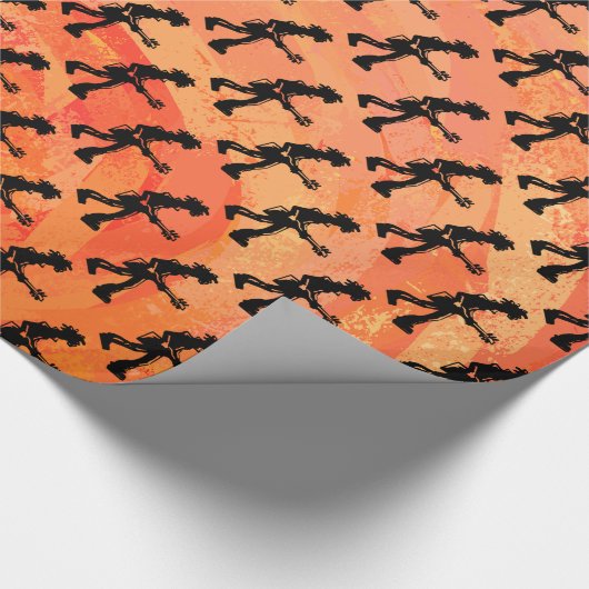 ニューヨークブギーナイツギターオレンジ ラッピングペーパー (角)