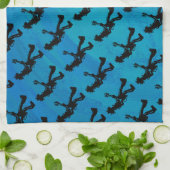 ニューヨークブギーナイツギターブルー キッチンタオル (折り畳み)