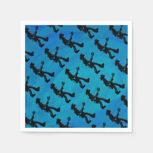 ニューヨークブギーナイツギターブルー スタンダードカクテルナプキン (正面)