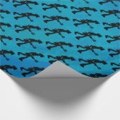 ニューヨークブギーナイツギターブルー ラッピングペーパー (角)