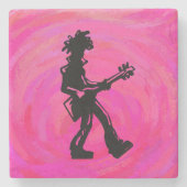 ニューヨークブギーナイツギターホットピンク ストーンコースター (正面)