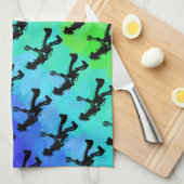 ニューヨークブギーナイツギターレインボー キッチンタオル (四つ折り)