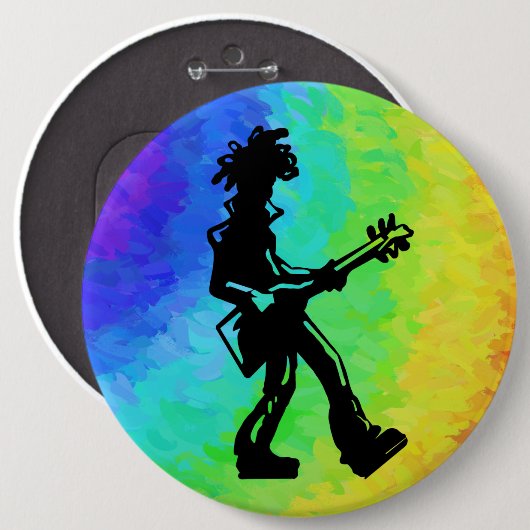 ニューヨークブギーナイツギターレインボー 缶バッジ (正面&裏面)