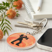 ニューヨークブギーナイツサクソフォンオレンジ キーホルダー (正面右)