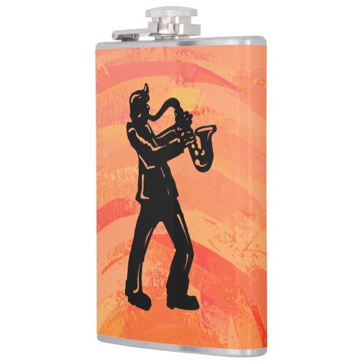 ニューヨークブギーナイツサクソフォンオレンジ フラスク (左)