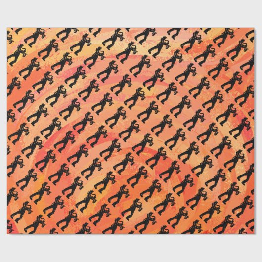ニューヨークブギーナイツサクソフォンオレンジ ラッピングペーパー (フラット)