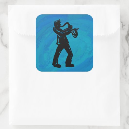 ニューヨークブギーナイツサクソフォンブルー スクエアシール (バッグ)