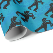 ニューヨークブギーナイツサクソフォンブルー ラッピングペーパー (ロールコーナー)
