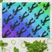 ニューヨークブギーナイツサクソフォンレインボー キッチンタオル (折り畳み)