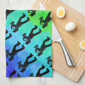 ニューヨークブギーナイツサクソフォンレインボー キッチンタオル (四つ折り)