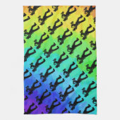 ニューヨークブギーナイツサクソフォンレインボー キッチンタオル (縦)