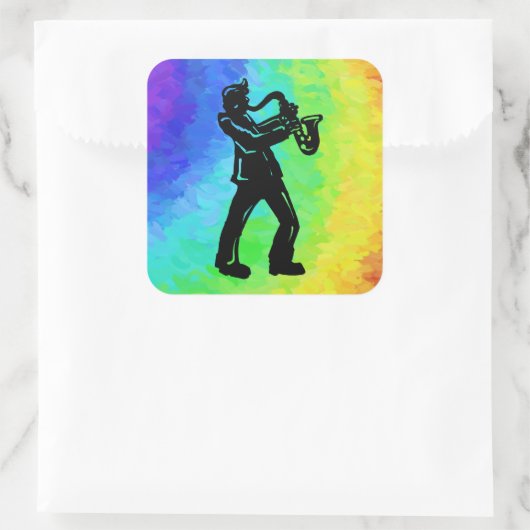 ニューヨークブギーナイツサクソフォンレインボー スクエアシール (バッグ)