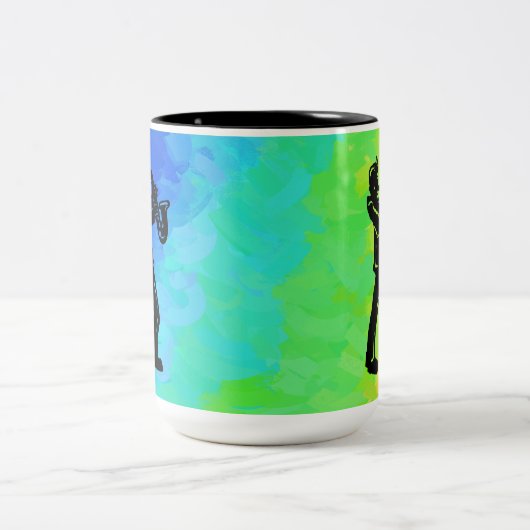 ニューヨークブギーナイツサクソフォンレインボー ツートーンマグカップ (中央)