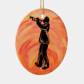 ニューヨークブギーナイツトランペットオレンジ セラミックオーナメント (右)