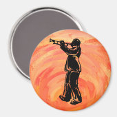 ニューヨークブギーナイツトランペットオレンジ マグネット (正面/裏面)