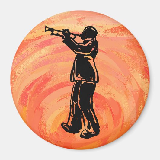 ニューヨークブギーナイツトランペットオレンジ マグネット (正面)