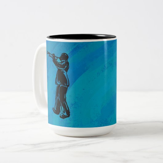 ニューヨークブギーナイツトランペットブルー ツートーンマグカップ (正面左)