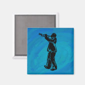 ニューヨークブギーナイツトランペットブルー マグネット (正面/裏面)