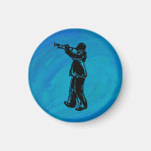 ニューヨークブギーナイツトランペットブルー マグネット (正面)