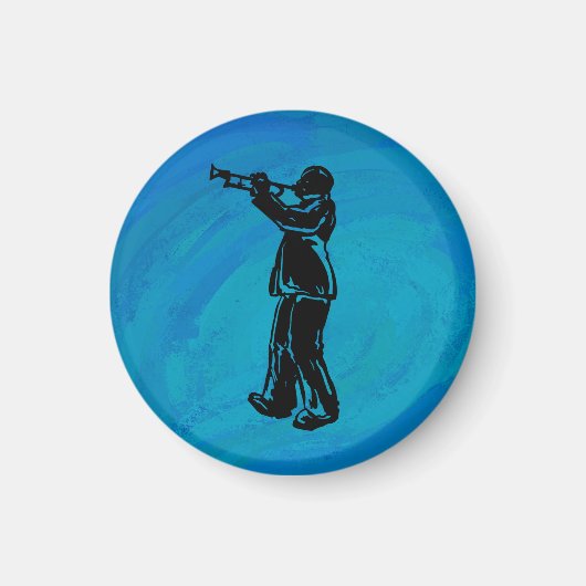 ニューヨークブギーナイツトランペットブルー マグネット (正面)