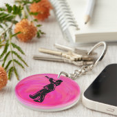 ニューヨークブギーナイツトランペットホットピンク キーホルダー (正面右)