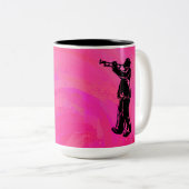 ニューヨークブギーナイツトランペットホットピンク ツートーンマグカップ (正面右)