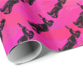 ニューヨークブギーナイツトランペットホットピンク ラッピングペーパー (ロールコーナー)