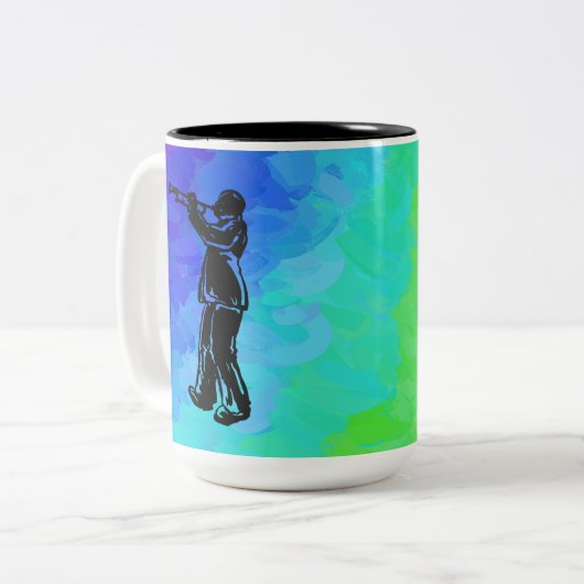 ニューヨークブギーナイツトランペットレインボー ツートーンマグカップ (正面左)