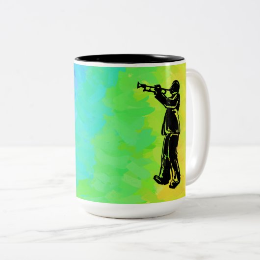 ニューヨークブギーナイツトランペットレインボー ツートーンマグカップ (正面右)