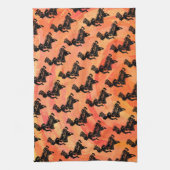 ニューヨークブギーナイツドラムオレンジ キッチンタオル (縦)