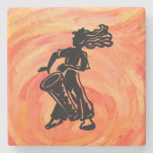 ニューヨークブギーナイツドラムオレンジ ストーンコースター (正面)