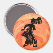 ニューヨークブギーナイツドラムオレンジ マグネット (正面/裏面)