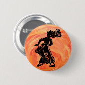 ニューヨークブギーナイツドラムオレンジ 缶バッジ (正面&裏面)