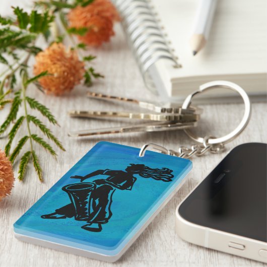 ニューヨークブギーナイツドラムブルー キーホルダー (正面右)