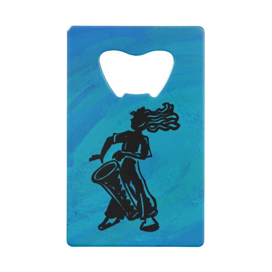 ニューヨークブギーナイツドラムブルー クレジットカード栓抜き (正面)