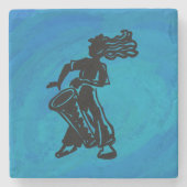 ニューヨークブギーナイツドラムブルー ストーンコースター (正面)