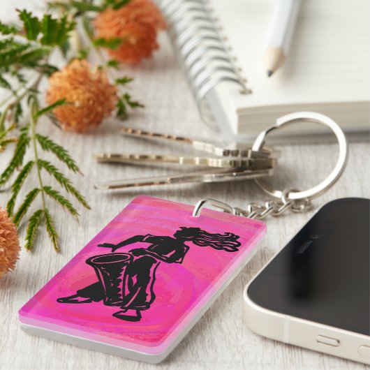 ニューヨークブギーナイツドラムホットピンク キーホルダー (正面右)