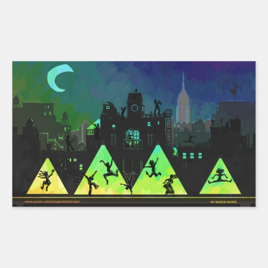ニューヨークブギーナイツ 長方形シール (正面)