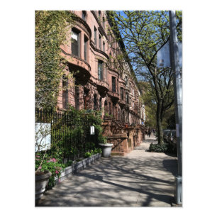 ニューヨークブラウンストーンズアッパーウエストサイド建物NYC フォトプリント