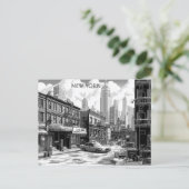 ニューヨークブラックアンドホワイトトラベルマンハッタン ポストカード (スタンド正面)