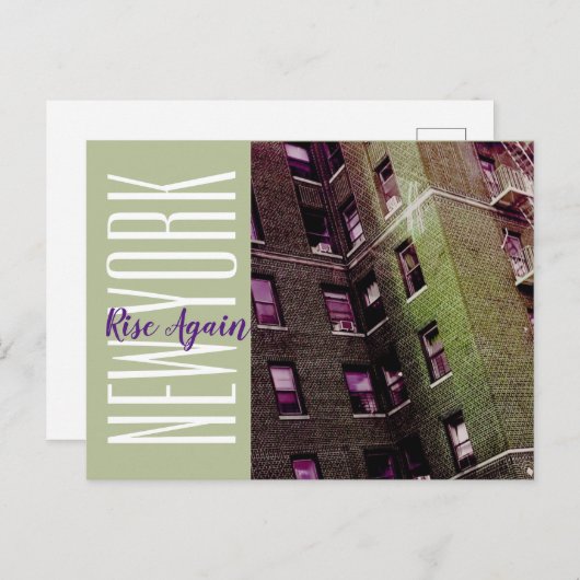 ニューヨークブルックリンアパートメントブロック ポストカード (正面/裏面)