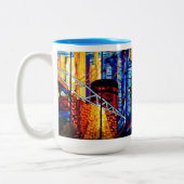 ニューヨークブルックリンクルーズポートステンドグラスマグカップ ツートーンマグカップ (左)