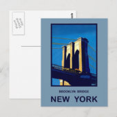 ニューヨークブルックリンブリッジ ポストカード (正面/裏面)
