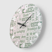 ニューヨークブロードウェイブルックリンカスタマイズブリッジ ラージ壁時計 (傾斜)