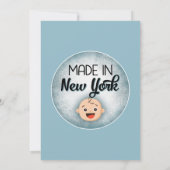 ニューヨークベビーシャワーブルーおもしろいボーイズ招待状 招待状 (裏面)