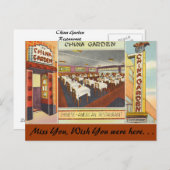 ニューヨークホテル中国ガーデンレストラン ポストカード (正面/裏面)