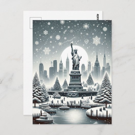 ニューヨークホリデーエレガンス。カスタマイズ可能なカード ポストカード (正面/裏面)